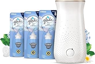Sense & Spray Air Freshener Holder and Refills, Motion Activated Automatic Room Spray and Odour Eliminator for Home, Clean Linen, 1 Holder and 3 Refills (3 x 18ml)