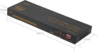ViewHD 1 in 4 Out 1x4 Splitter Audio Extractor | HDMI 2.0 HDCP 2.2 4K@60Hz | 4K to 1080P Scaler | HDR Dolby Vision | 3.5mm Jack Optical and HDMI Audio Outputs to HDMI AVR Receiver | Model: UHD1X4SA