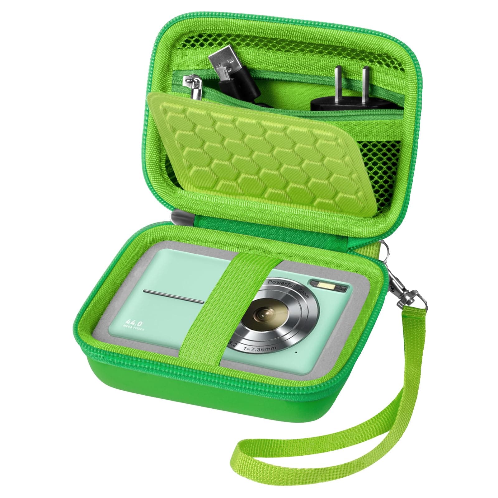 Comecase Carrying & Protective Case for Digital Camera, for CAMKORY/for Kodak Pixpro/for Canon PowerShot ELPH 180/190 / for Sony DSCW800 DSCW830 Cameras for Travel - Grass Green