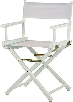 18" Director's Chair White Frame with White Canvas