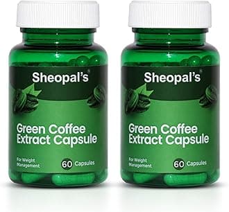 Sheopals Green Coffee Extract Capsules – 60 Veg Caps | With Chlorogenic Acid & Antioxidants | Natural Weight Management & Detox Support for Men & Women (2 Packs)