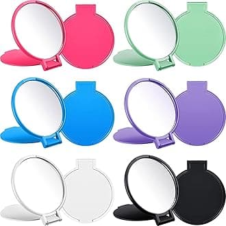 Jetec 18 Pieces Compact Mirrors Bulk Gifts Mini Vintage Pocket Mirrors for Purse Small Portable Folding Round Makeup Stuffs for Travel Daily Use Party Favors Women (Classic Colors)