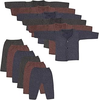 Unisex Kids Winter Wear Fleece Front Open Thermal Innerwear Top & Full Pant Woolen Warmer Combo Set for Girls Boys, Kids Unisex Body Warmer Thermal (Set of 3)