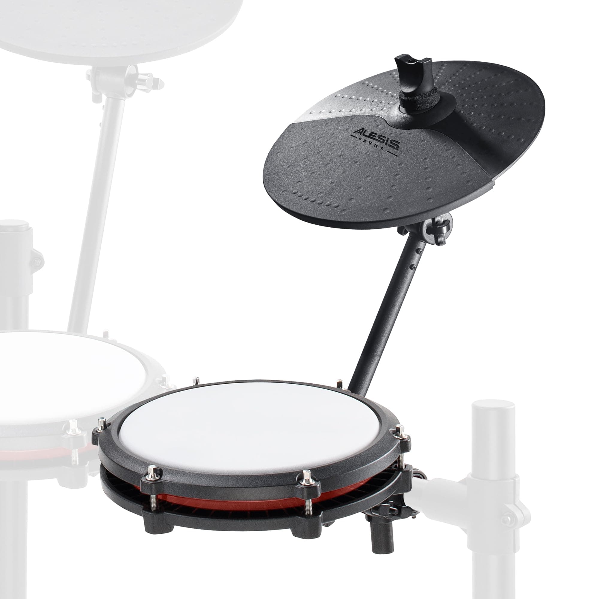 Drums Nitro Max Expansion Pack - Electric Drum Kit Expansion for Nitro Max with Mesh Tom Pad, 10" Cymbal with Choke and Connection Cables