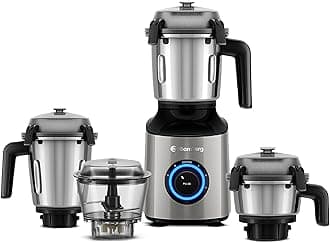 - Zenova Mixer Grinder | Unique Coarse Mode for Silbatta-like Texture | Intelligent BLDC Motor | Safety Features | 4 Jars including Chopper | Hands-Free Operation | Sand Grey