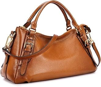 Women's Genuine Leather Hobo Shoulder Bag Brown