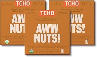 Aww Nuts! 75% Dark Chocolate Bars (3 pack) | Plant Based, Organic & Fair Trade | Non GMO, Non-Dairy, Vegan, Soy Free (2.1oz each)