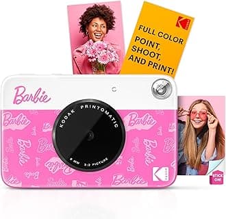 Barbie x Printomatic Full-Color Instant Print Digital Camera – 5MP Portable Barbie Camera Prints Colorful 2x3” Sticky-Back Photos – Signature Style