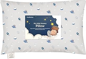 Toddler Pillow with Pillowcase - 13x18 My Little Dreamy Kids Travel Bed Pillows for Sleeping, Organic Cotton Small Pillowcase, Soft & Breathable, Machine Washable, Toddlers 2-5 Years Old (Cosmo)
