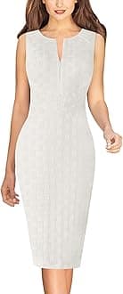 VFSHOW Womens Elegant Slim Front Zipper up Work Business Office Party Sheath Dress