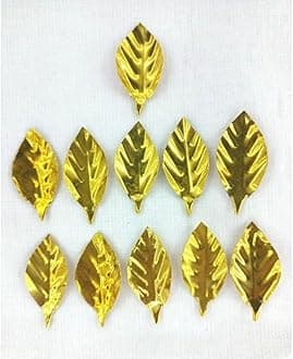 Brass Tulsi Patta/Tulasi Leaves/Holy Basil Leafs for Puja (Pack of 11)
