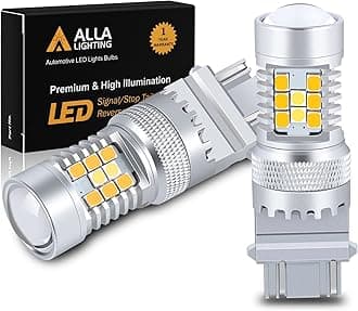 Alla Lighting T25 3457 3157 Switchback LED Turn Signal Lights Dual Color 6000K White/Amber Yellow 12V 4157NAK 3457AK 4057 3057 3757AK 5702AK 4157AK Extremely Super Bright 2835 28-SMD Upgrade