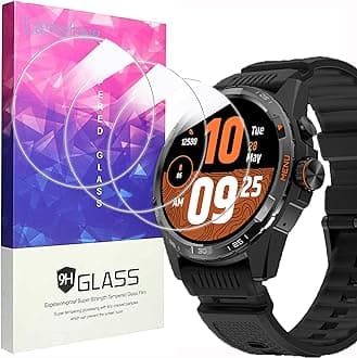 Lamshaw Compatible for Ticwatch Atlas Screen Protector, [3 Pack] 9H Tempered Glass Screen Protector Film Compatible for Ticwatch Atlas Smartwatch (3 Pack)