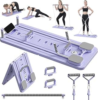 Pilates Board - Pilates Reformer Set, Multi-Purpose Foldable Pilates Reformer Board for Home, 5 in 1 Pilates Sliding Board