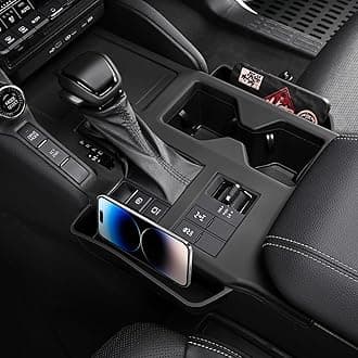 Console Silicone Storage Box for 2024-2025 2026 Toyota Land Cruiser 250 1958 Prado LC250 J250 Center Cup Wireless Charging Pad Seat Seam Storage Box Interior Tuning Accessories (Black) 1