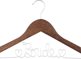 Ella Celebration Bride to Be Dress Hanger (Antique Brown with Silver Wire)