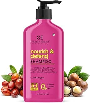 African Shea Butter Shampoo Infused With Jojoba Oil, Hyaluronic Acid, Vitamin E & Ceramide | Clarifying Shampoo To Nourish, Defend & Strengthen Hair | For All Hair Types, 16 Fl Oz