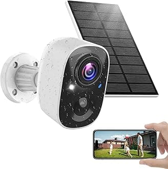 Solar Camera Outdoor Wireless, 2.4GHz Wi-Fi Security Camera with AI Motion Detection, Cameras for Home Security with 2K Color Night Vision, Two-Way Talk, IP66 Weatherproof, Cloud/SD Storage