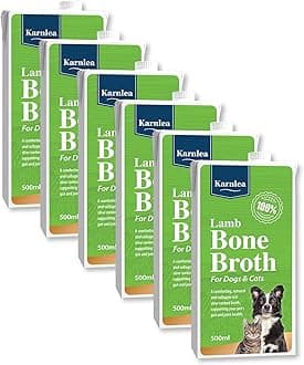 Pets Lamb Bone Broth - 6x 500ml | 100% Real & Natural Liquid Bone Broth for Cats & Dogs | Nutritious, High in Collagen & Protein for Healthy Joints, Gut, Digestion, Skin & Sickness Recovery