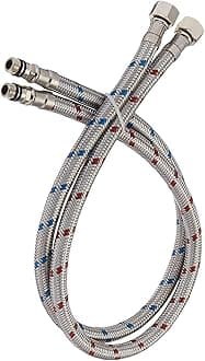 Greenspring Faucet Connector Braided Stainless Steel Supply Hose Female Compression (24-Inch 3/8)