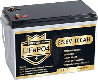 Mini 24V 100Ah Lithium Battery, Up To 15000+ Cycles, 24V 100Ah LiFePO4 Battery, Built-in 100A Low Temperature Protection BMS, Great for RV/Camper, Trolling Motors, Solar Off-Grid, Marine/Boat