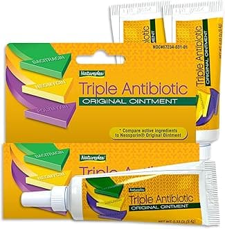 Triple Antibiotic Ointment 0.33 oz (3 Pack) – Contains Bacitracin To Aid Wound Care, Scrapes, Cuts, and Burns, Prevents Infections, Helps Healing – Made in USA