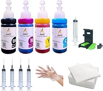 ANG Refill Ink Kit for HP DeskJet Plus IA 6075, Advantage Ultra 4929 | Compatible with Cartridges 47, 678, 802, 803, 805, 901, 818, 21, 22, 27, 28, 46 | Full Ink Set for Printer Cartridge Refill