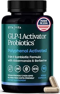 GLP-1 Probiotic Supplement - Weight Loss & Appetite Suppressant for Women and Men with Akkermansia, Berberine, Inulin, Green Coffee Bean Extract, EGCG, Resveratrol, Hops - Gut Health, Hunger, Cravings
