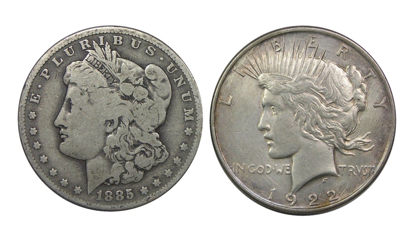 U.S. Silver Dollar Combo - 1 Peace and 1 Morgan Dollar Coin