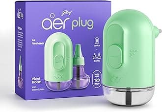Plug Electric Air Freshener (Machine + 2 Refills (20Ml each) | Violet Bloom | Lasts up to 120 days,Solid
