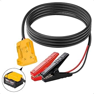 Jumper Cable Clamps Compatible with Mil-waukee M18, 6.2FT 8AWG Portable Battery Jumper Starter Automotive Booster Cables Power for Car Jump Starting Using Tool