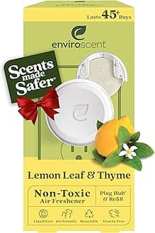 Enviroscent Non Toxic Air Freshener (Lemon Leaf & Thyme) Plug-in Air Freshener for Home,Essential Oil Plug In,Home Fragrance Last 45+ Days,1 Refillable Air Freshener Plug In & 1 Scent R