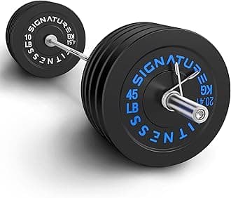 Fitvids Olympic 2" Bumper Plates Set Including 260LB Weight Plates & 7FT Olympic Barbell Bar(305 Pounds Total)