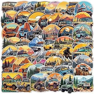 LICHI DECOR Off-Roader SUV Stickers |50Pcs Outdoor Travel Waterproof Vinyl Decals for Bike Water Bottles Laptop Bicycle Refrigerator Cup Luggage Computer Mobile Phone Skateboard