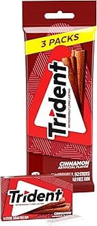 Trident Cinnamon Sugar-Free Chewing Gum, 3 Packs of 14 Pieces (42 Total Pieces)