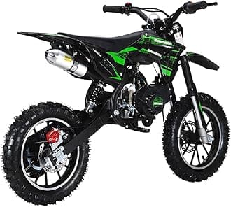 49cc Dirt Bike for Kids & Adults – Gas Powered 2-Stroke Mini Dirt Bike with 40 MPH Max Speed, Front & Rear Disc Brakes, Easy Pull Start, Off-Road Motorcycle for Youth and Beginners