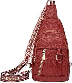 KELINFONGCrossbody Sling Bags for Women Leather Fanny Pack for Women,Trendy Chest Bag Backpack with Adjustable Strap,cross Body Bag for Outdoor Hiking Travel Sports