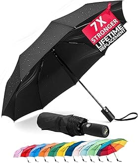 Windproof Travel Umbrella, Automatic Umbrellas for Rain