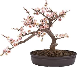 Nearly Natural Artificial Cherry Blossom Bonsai Tree with Pot (Pink, 1 Piece)