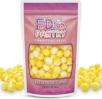 Freeze Dried Sour Lemon Crunchy Candy - 5 oz Unique Candies Delight Crunchy Treat Snack Gift Sour Heads Citrus