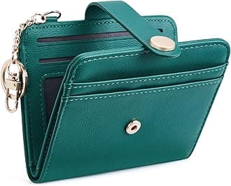 Slim Wallet for Women,RFID Blocking Bifold Credit Card Holder with Zipper Coin Pocket,ID Window,Keychain