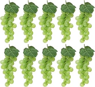 Green 10 Bunches Fake Grapes Artificial Fruits