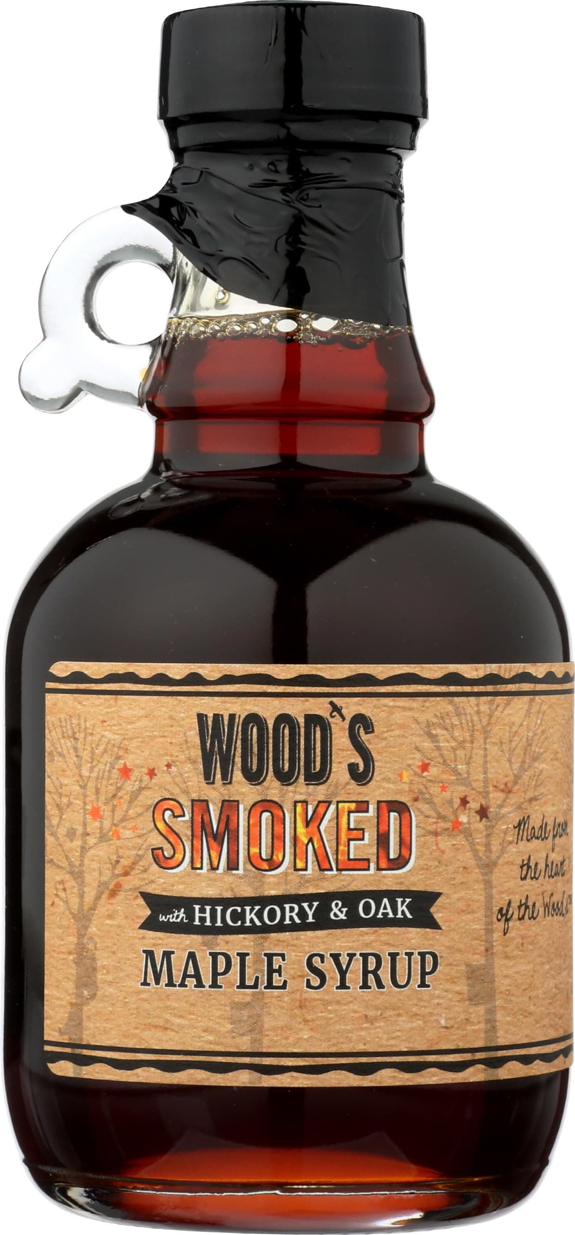 WOOD'S Smoked Maple Syrup – Small-Batch Vermont Maple Syrup Cold-Smoked Over Hardwood | Sweet & Savory Flavor | Natural, Vegan Sweetener for BBQ, Cocktails, Glazes & Gourmet Dishes | 8.45 Fl Oz (250mL)
