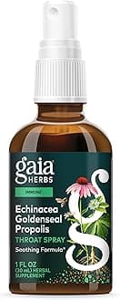 Gaia Herbs Echinacea Goldenseal Propolis Throat Spray - for Immune Support & Throat Health - with Licorice Root, Thyme, Echinacea, Peppermint & Oregon Grape - Organic 1 Fl Oz Spray Bottle