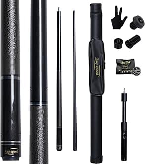 - Carbon Fiber Pool Cue Stick 12.5mm Rainbow Tip Low Deflection Pool Stick with Uni-loc Pin Joint and Extension Pool Stick-20 oz