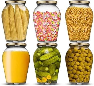 Ash & Roh® - Clear Glass Jar And Container With Air Tight Lid Storage of Spices and Dry Fruit (1000 ML BIG POT, 2)