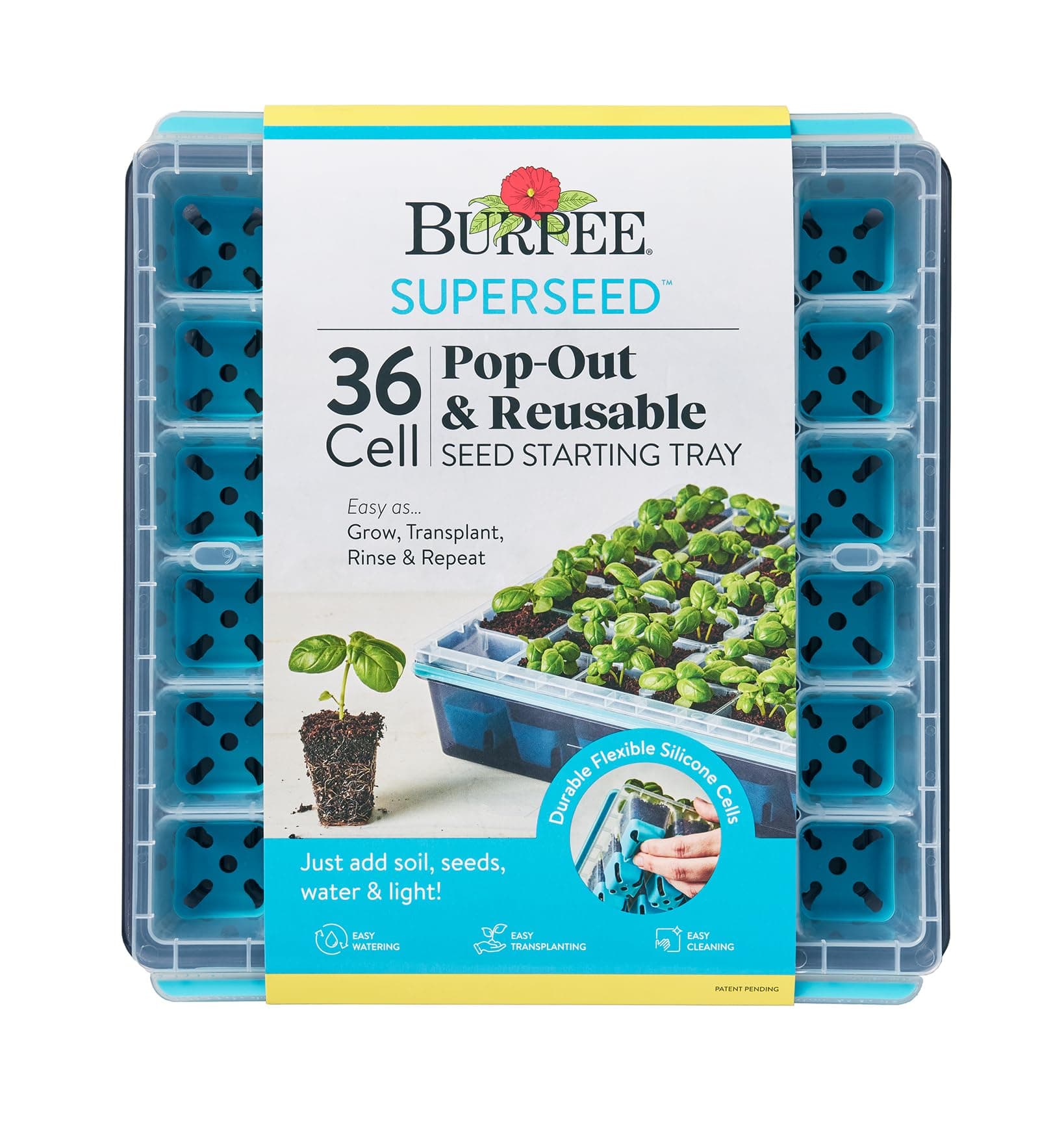 Burpee SuperSeed Seed Starting Tray | 36 Cell Reusable Seed Starter Tray | for Starting Vegetable Seeds, Flower Seeds & Herb Seeds | Indoor Grow Kit for Plant Seedlings | for Germination Success
