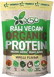 X50 Raw Organic Vegan Protein Gluten Free Naturally Rich in Vitamins and Minerals 1Kg (Vanilla)