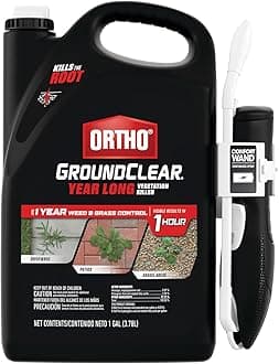 Ortho GroundClear Year Long Vegetation Killer with Comfort Wand - Ready-to-Use Weed Killer Spray, Kills Weeds and Grasses, Prevents Unwanted Growth for up to 1 Year, 1 gal.