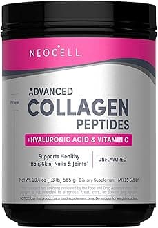 Super Collagen Plus with Vitamin C and Hyaluronic Acid, Collagen Type 1 and 3, 20.6 Oz